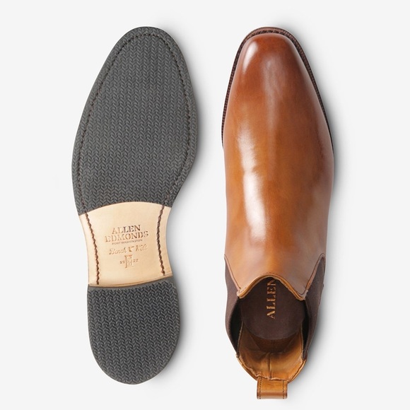 Allen Edmonds | Liverpool Leather Chelsea Boots in Walnut Brown ~ US 10 - Picture 1 of 12